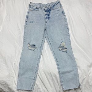 Light Blue Distressed Women Jeans
